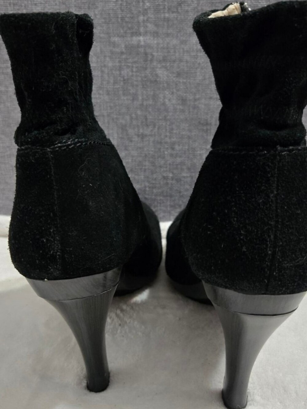 Michael Kors Black Suede Front-Zip Ankle Booties - Picture 3 of 5